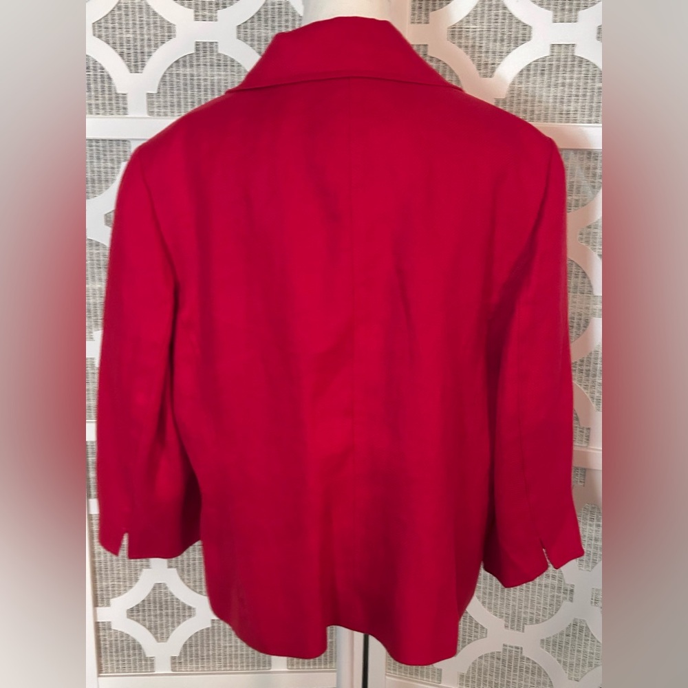 Nautical Ralph Lauren Vintage Red Jacket Blazer Linen 20w Navy Blue Cape Cod - Picture 9 of 15